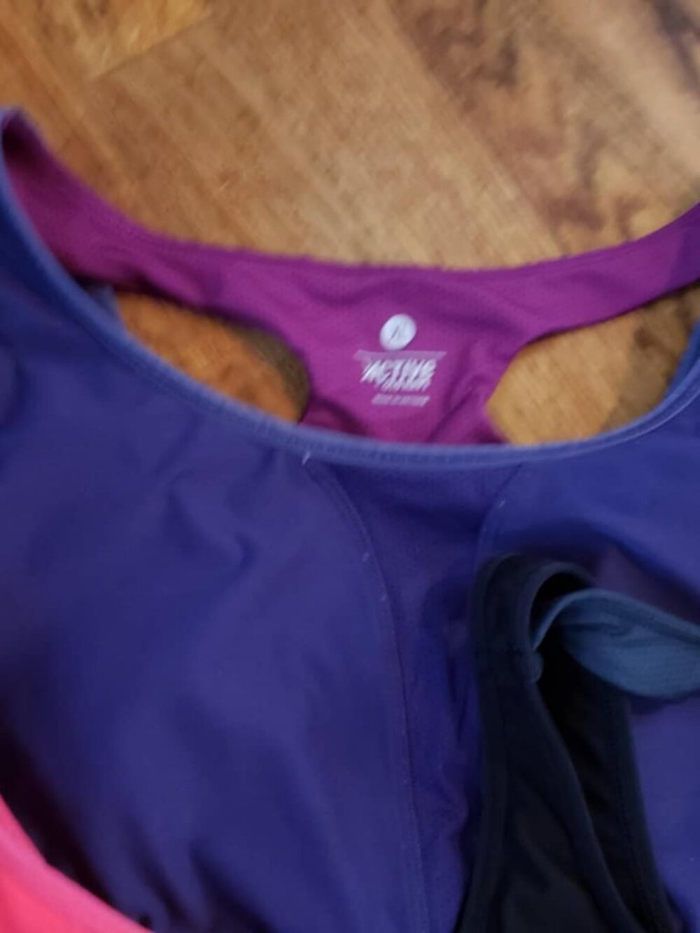 ACTIVE by OLD NAVY SPORTS BRAS BRAND NEW PURPLE BLACK AND CORAL XL - Picture 2 of 6